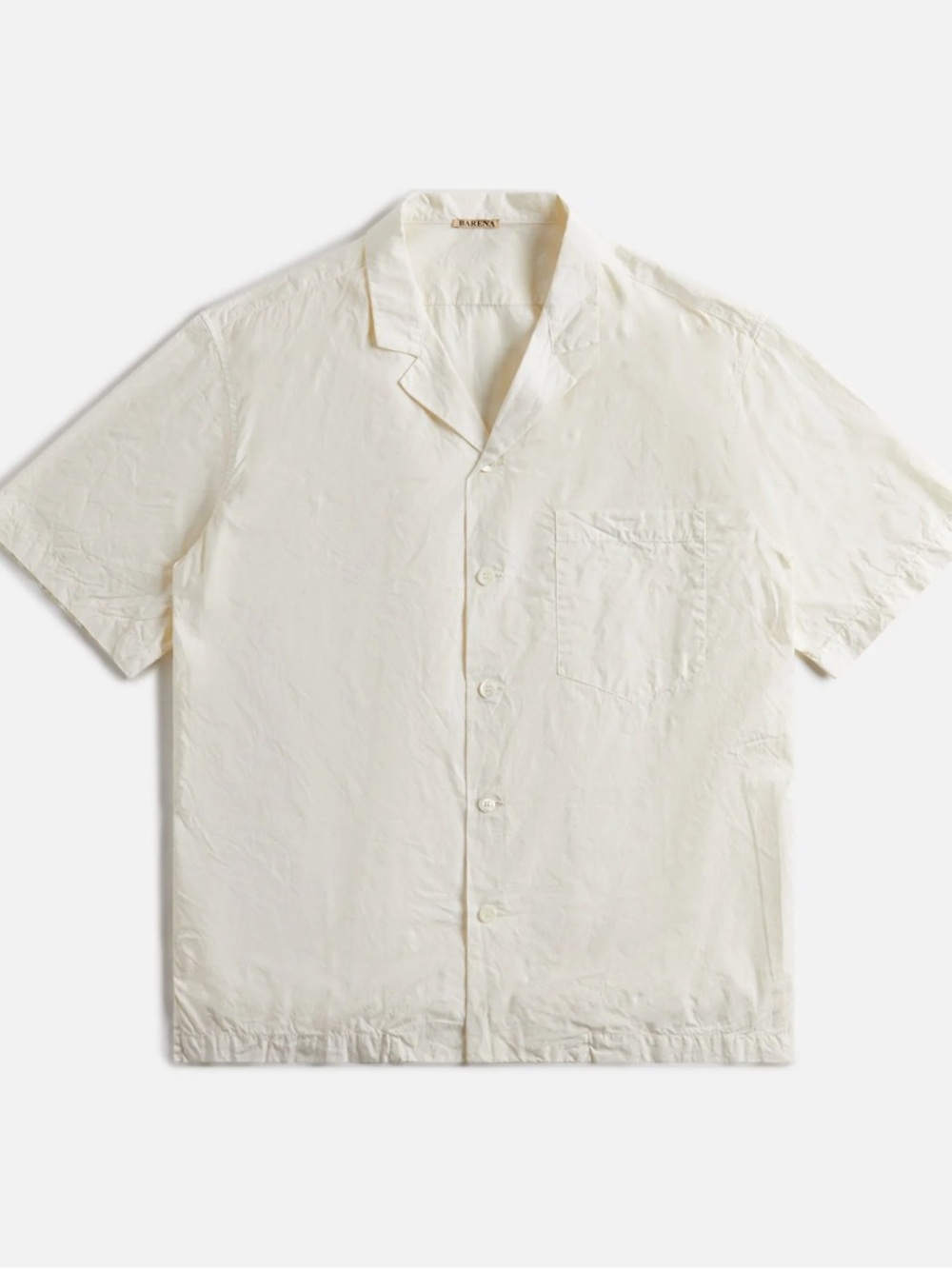 Barena Cream Short-Sleeve Camp Collar Shirt